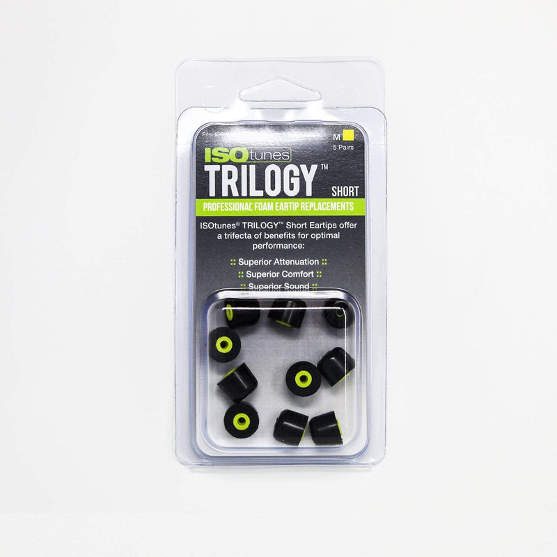 Short TRILOGY™ Foam Replacement Eartips for ISOtunes FREE  (5 Pair Pack)